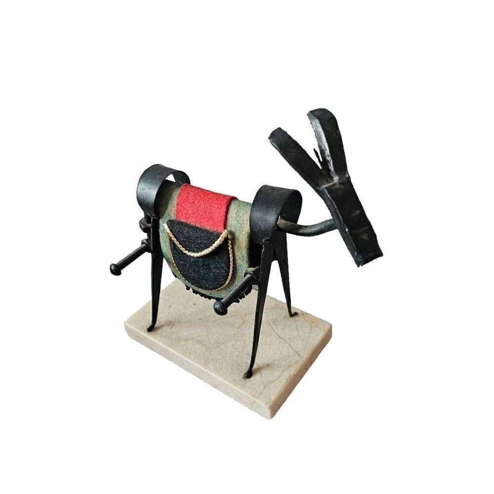 Vintage metal Donkey mule iron Art